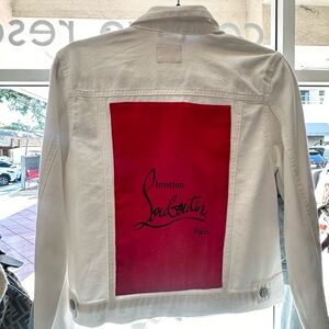 Jean Jacket. Insert made from a Christine Louboutin shoe bag.